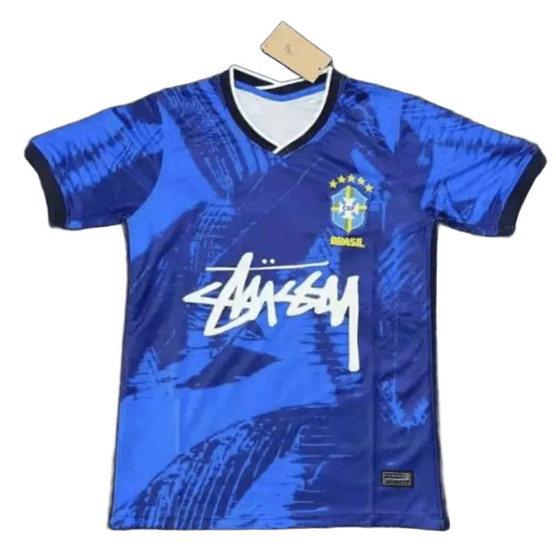 Stussy Blue Soccer Jersey: Unisex Streetwear, Breathable Fabric