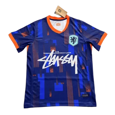Stussy 90s Football Jersey: Deep Blue, Breathable, Unisex