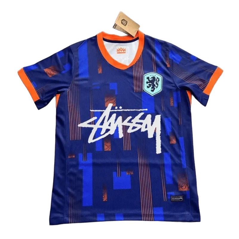 Stussy 90s Football Jersey: Deep Blue, Breathable, Unisex