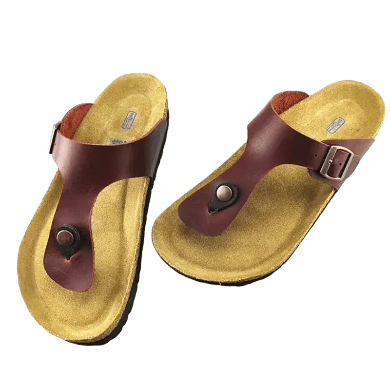 Birkenstock Wine Red Leather Sandals: Unisex Vintage Comfort