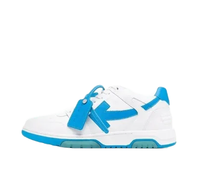 Off-White White Blue Arrow Leather Sneakers | Unisex Street Style