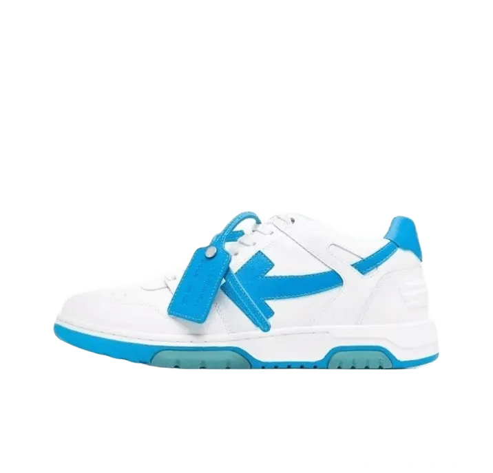 Off-White White Blue Arrow Leather Sneakers | Unisex Street Style