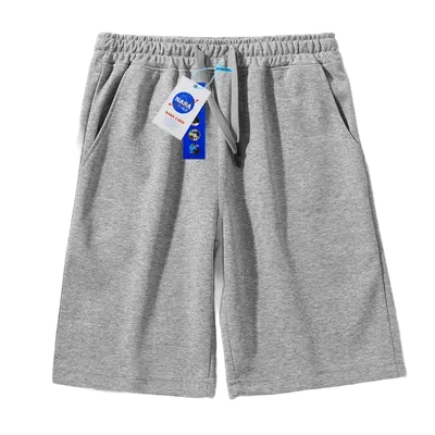 NASALIKE Grey Cotton Shorts with Drawstring Waist