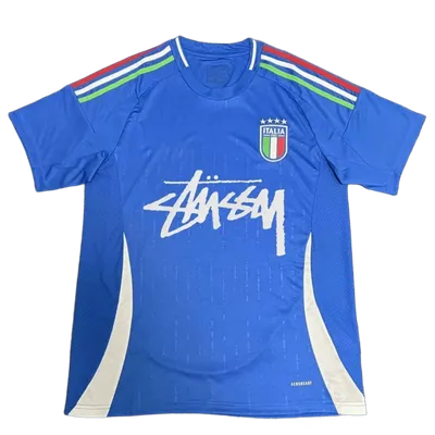 Stussy Blue Football Jersey: Quick-Dry Streetwear