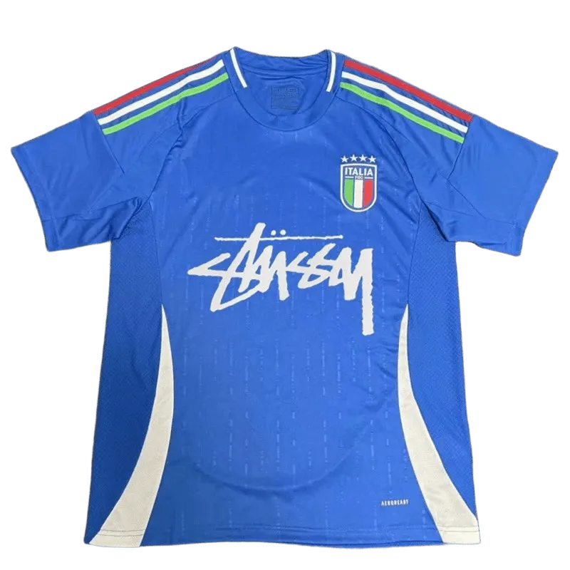 Stussy Blue Football Jersey: Quick-Dry Streetwear