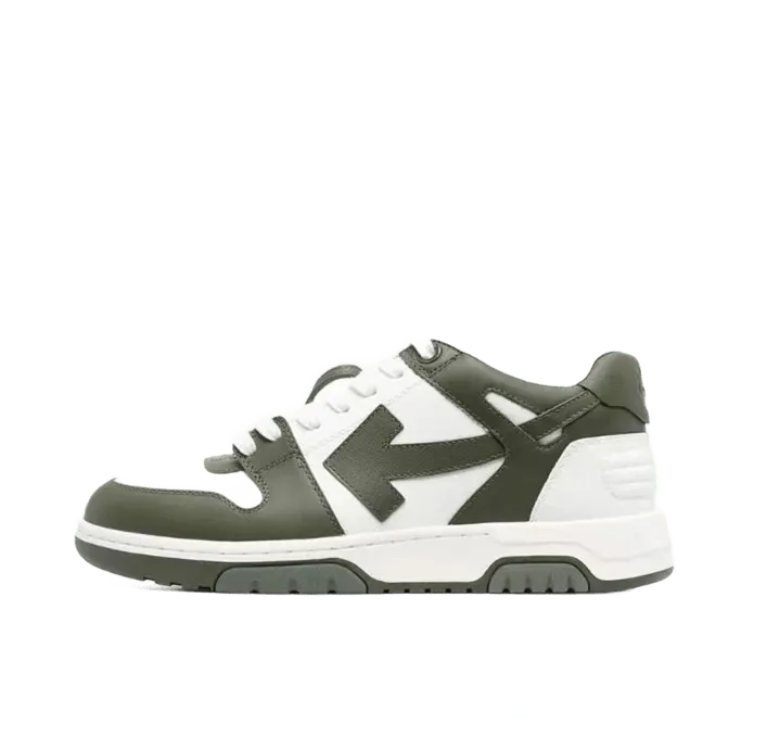 Off-White Arrow Leather Sneakers White Green Unisex