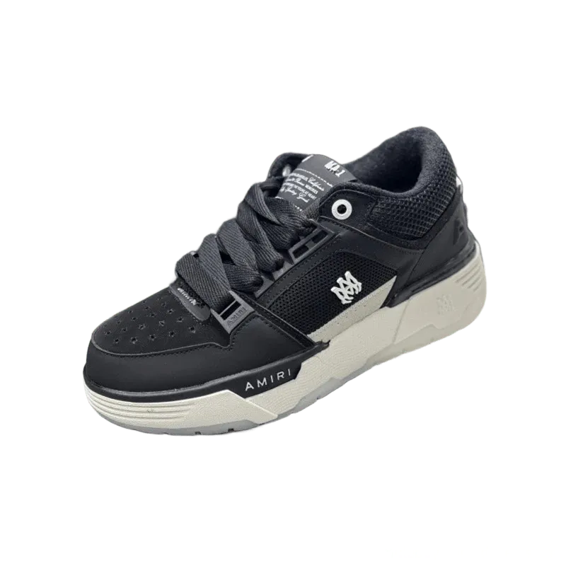 Amiri Black Leather Mesh Unisex Sneakers - Streetwear Shoes