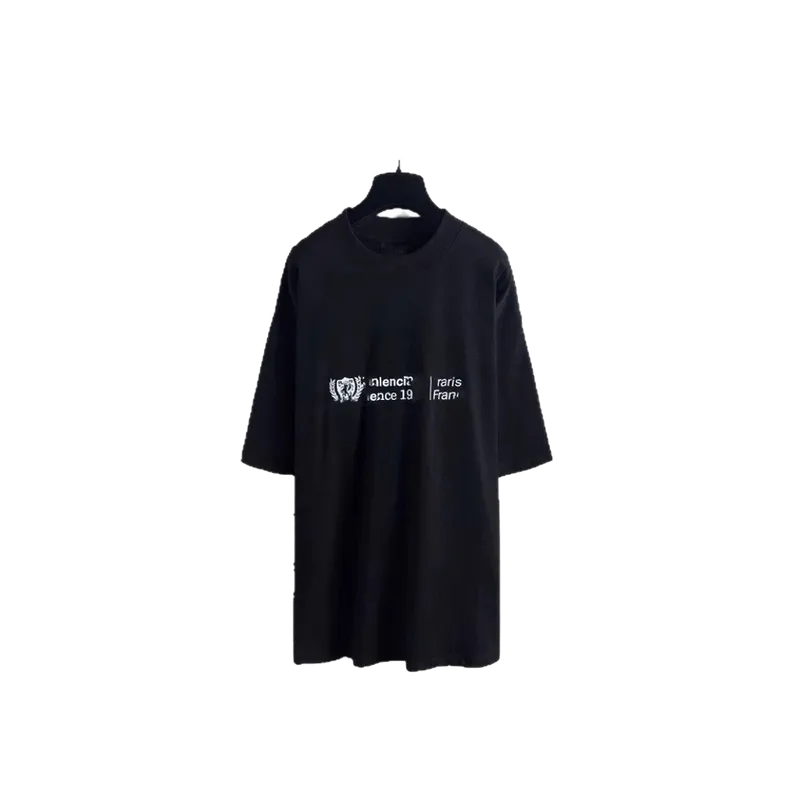 Balenciaga Black Cotton T-Shirt Unisex Logo