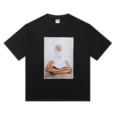 Supreme Black Cotton Tee: 90s Streetwear, Unisex, Comfort Fit