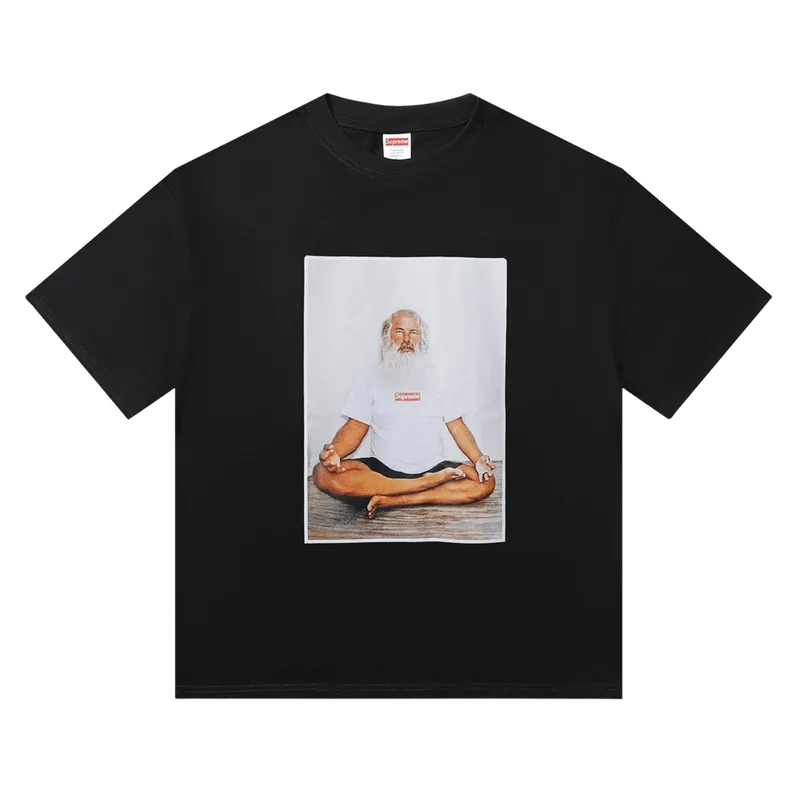 Supreme Black Cotton Tee: 90s Streetwear, Unisex, Comfort Fit
