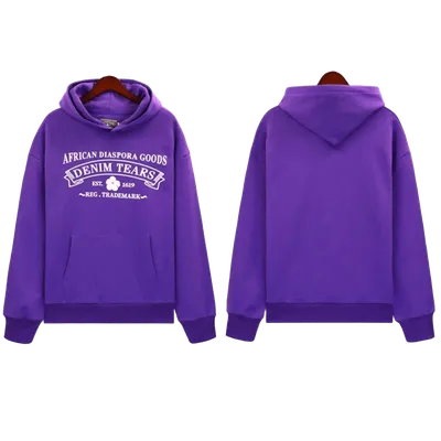 Denim Tears Purple Hoodie: Unisex Cotton Streetwear