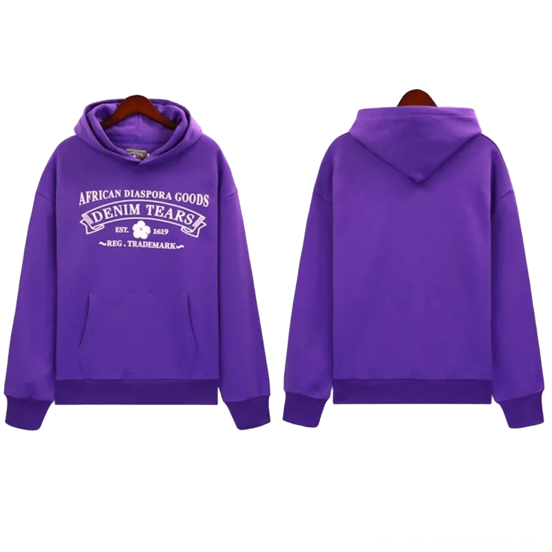 Denim Tears Purple Hoodie: Unisex Cotton Streetwear