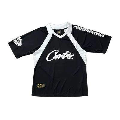Cortez Black Soccer Jersey: Quick-Dry Breathable Sportswear