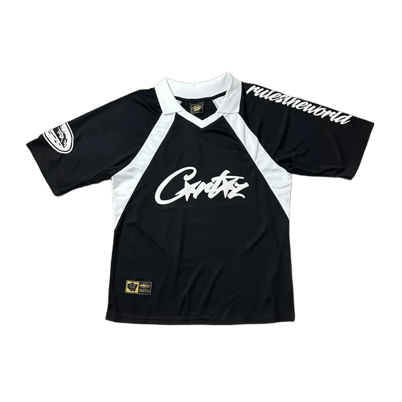 Cortez Black Soccer Jersey: Quick-Dry Breathable Sportswear