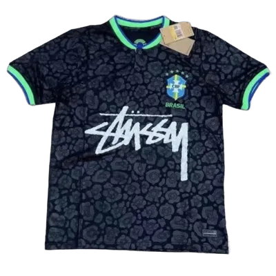 Stussy Black Football Jersey: Breathable Streetwear Style