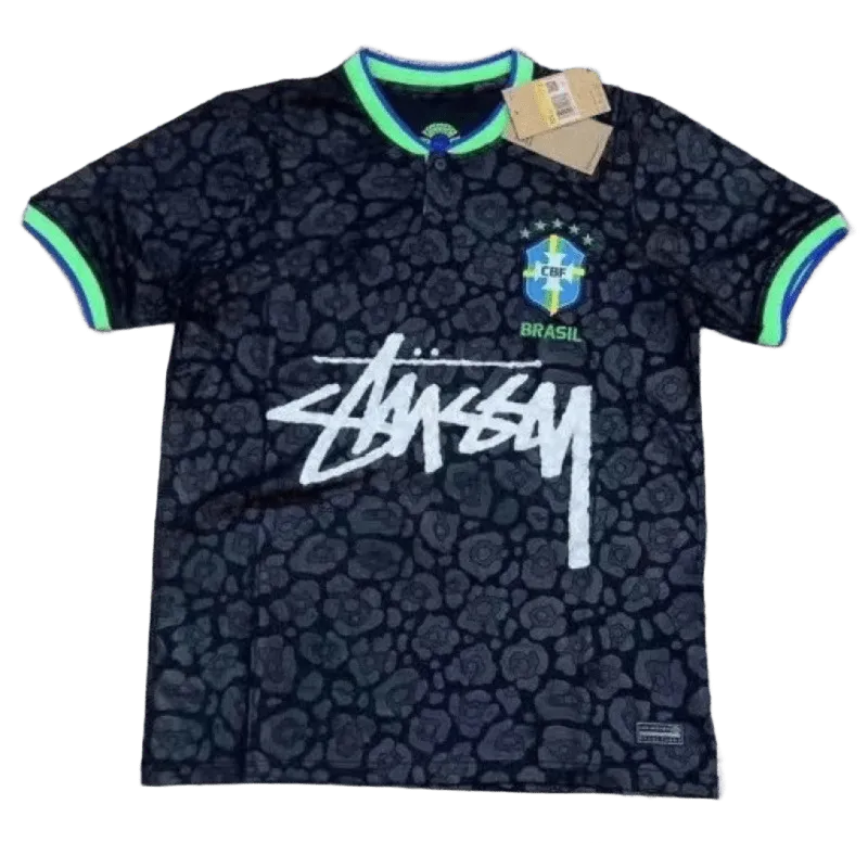 Stussy Black Football Jersey: Breathable Streetwear Style