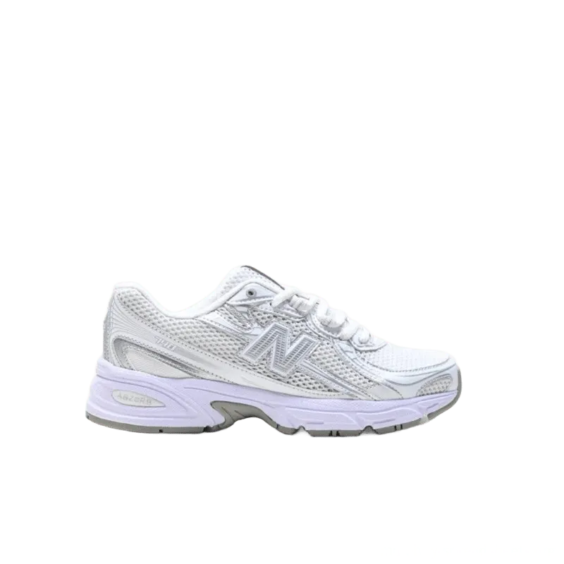 New Balance White Retro Cushioned Mesh Sneakers, Breathable
