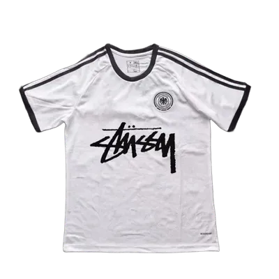 Stussy White Football Jersey: Retro 90s Unisex Streetwear