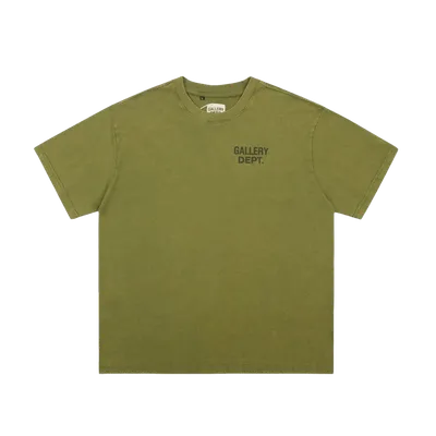 Gallery Dept. Olive Green Cotton Unisex Tee - Minimalist Logo