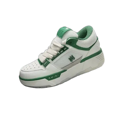 Amiri White Green Mesh Leather Sneakers - Unisex Street Style