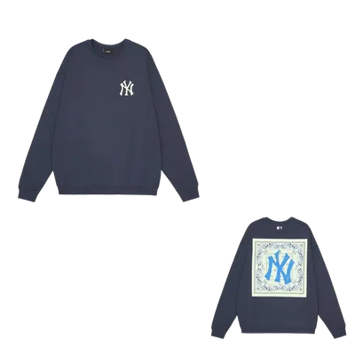 MLB NY Logo Hoodie: Navy Cotton, Unisex Streetwear