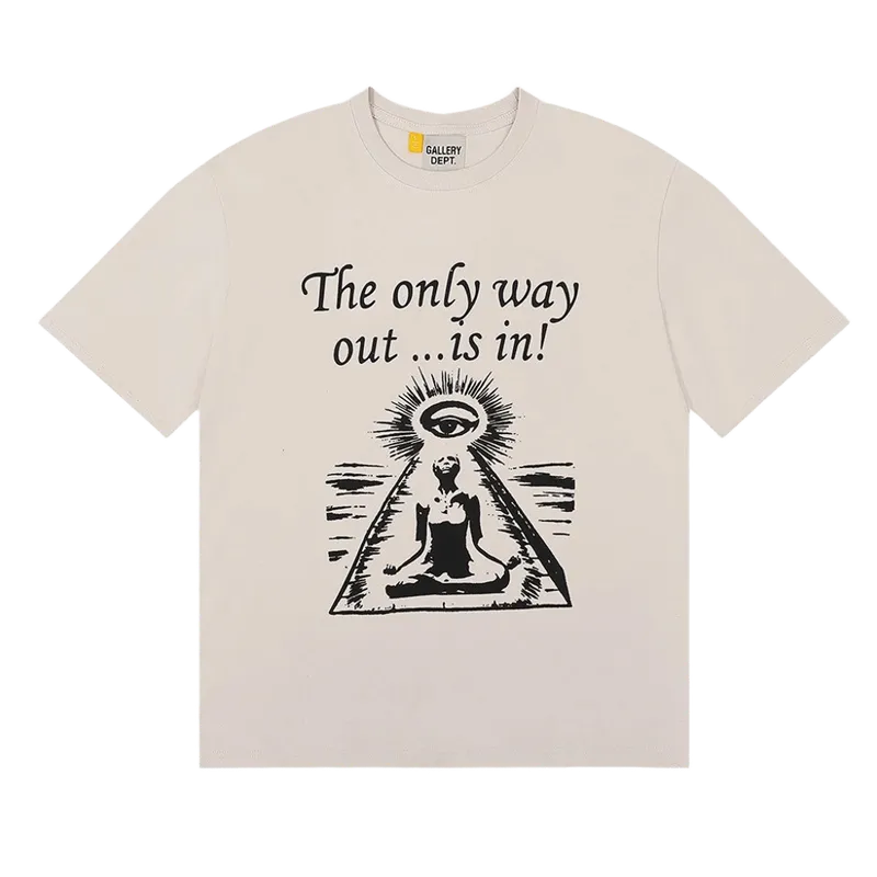 GALLERY DEPT. Essential White Tee: "The Only Way Out" Graphic