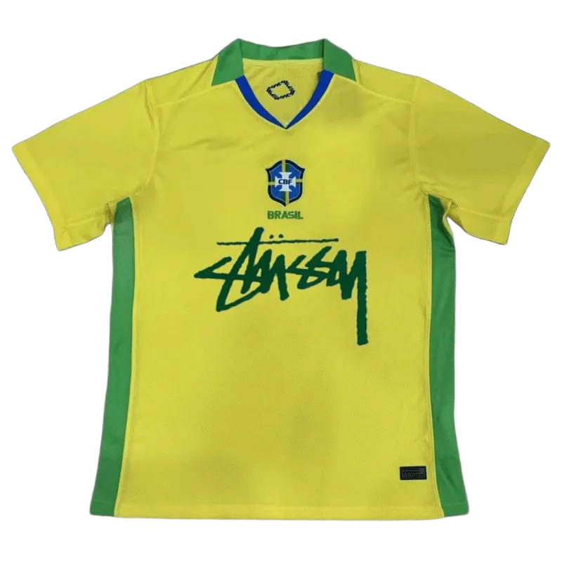 Stussy Brazil Graffiti Yellow Football Jersey - Unisex Streetwear