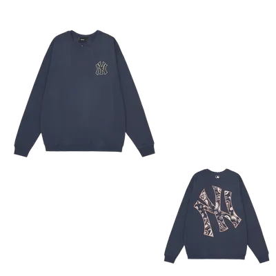 MLB Navy Paisley Crewneck Sweatshirt - Unisex Retro Streetwear