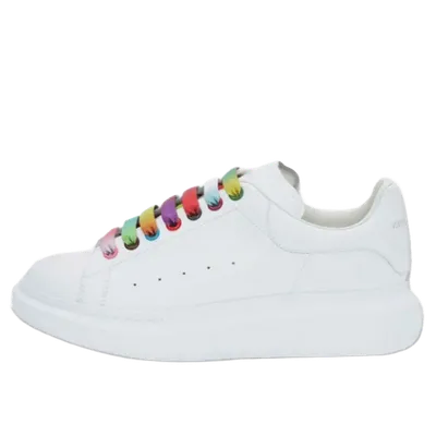 Alexander McQueen White Leather Lace-Up Sneakers