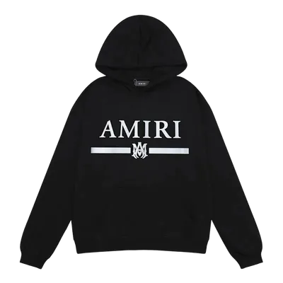 Amiri Black Hoodie: Cotton Unisex Streetwear w/ Logo
