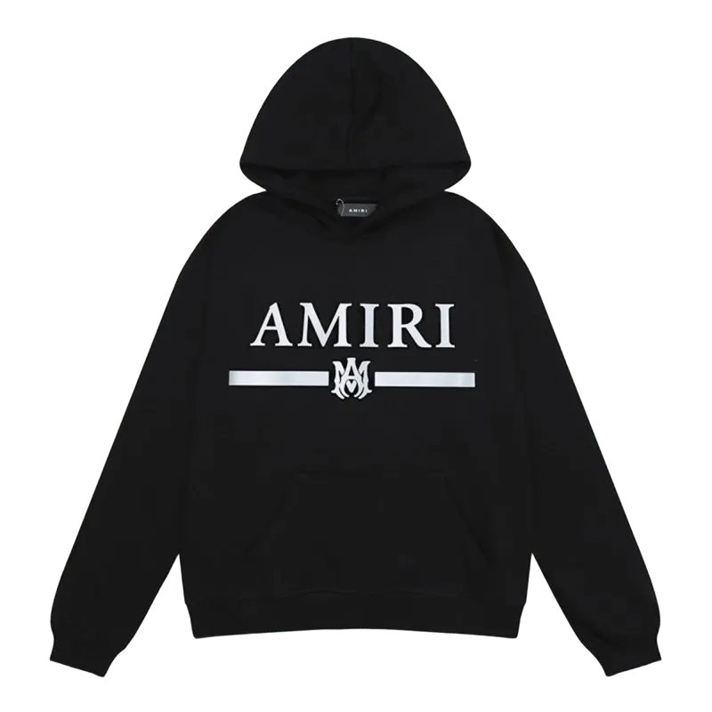 Amiri Black Hoodie: Cotton Unisex Streetwear w/ Logo