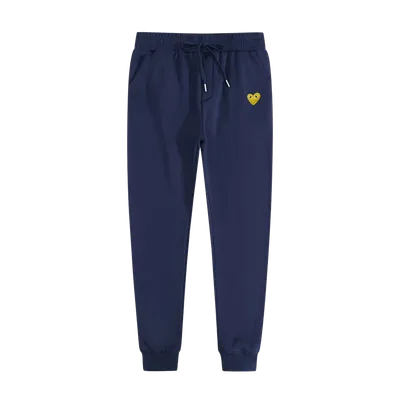 CDG PLAY Heart Eye Pants, Unisex Deep Blue Casual Wear