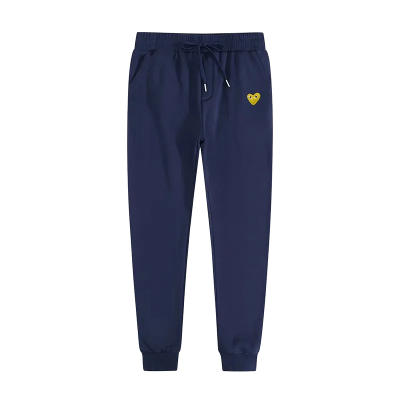 CDG PLAY Heart Eye Pants, Unisex Deep Blue Casual Wear