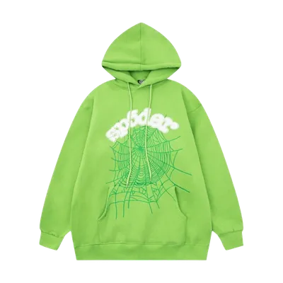 SP5DER Fluorescent Green Hoodie: Unisex Streetwear, Warm & Comfortable