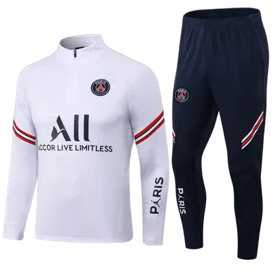 Nike PSG White Football Jersey & Navy Blue Pants Set