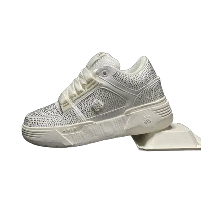 Amiri White Perforated Sneakers: Unisex Street Style