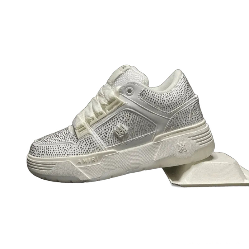 Amiri White Perforated Sneakers: Unisex Street Style