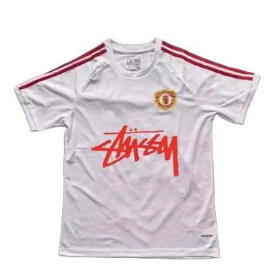 Stussy White Football Jersey 90s Streetwear Unisex Breathable