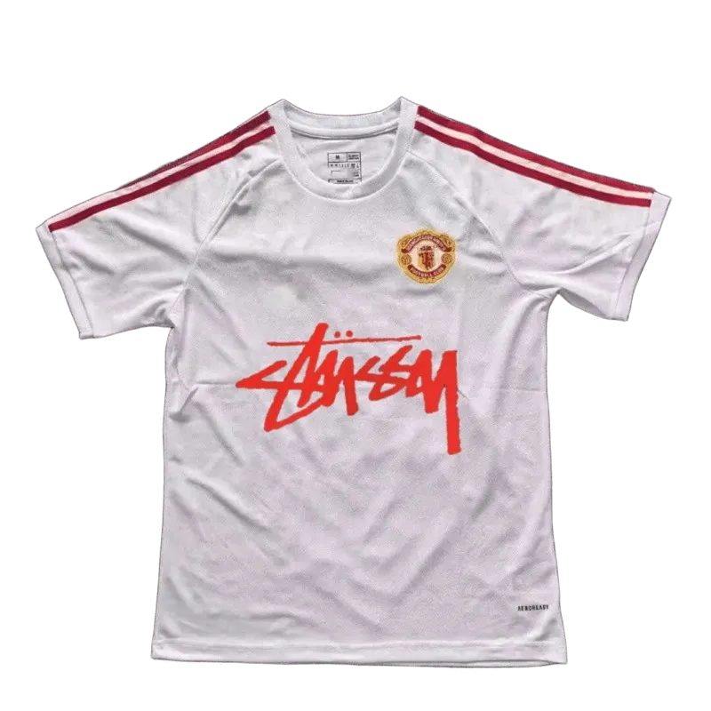 Stussy White Football Jersey 90s Streetwear Unisex Breathable