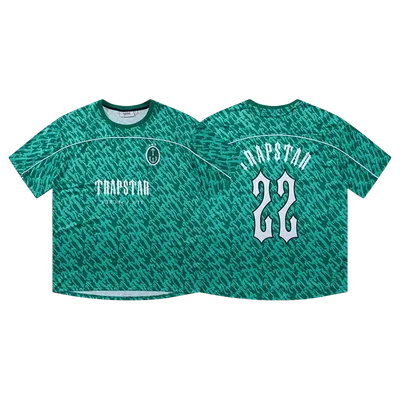 Trapstar Green Football Jersey: Breathable Unisex Streetwear