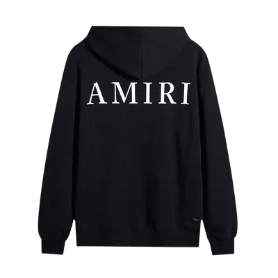Amiri Black Hoodie: Unisex Cotton Streetwear, AMIRI Back Print