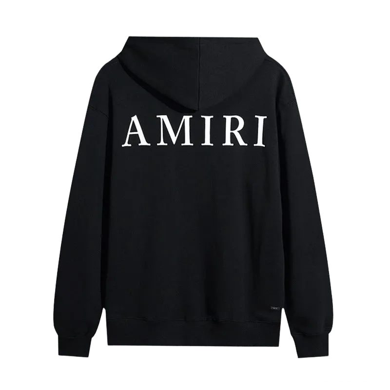 Amiri Black Hoodie: Unisex Cotton Streetwear, AMIRI Back Print