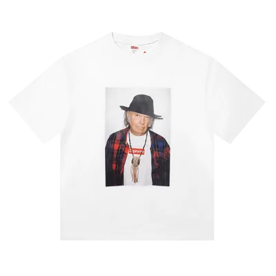 Supreme Character Print Cotton Tee: Unisex White Streetwear T-Shirt