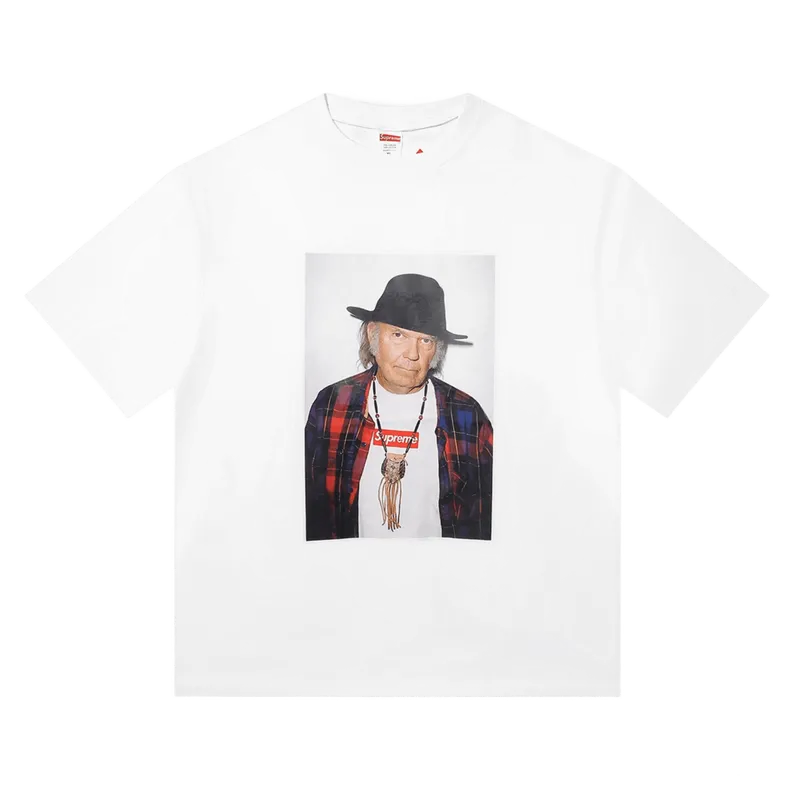 Supreme Character Print Cotton Tee: Unisex White Streetwear T-Shirt
