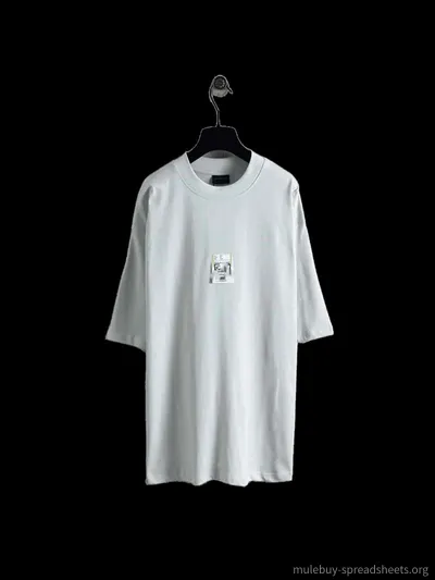 Balenciaga Grey Cotton T-Shirt with Chest Patch