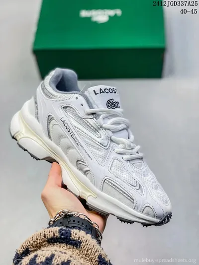 Lacoste White Mesh & Leather Sneakers, Unisex Shoes