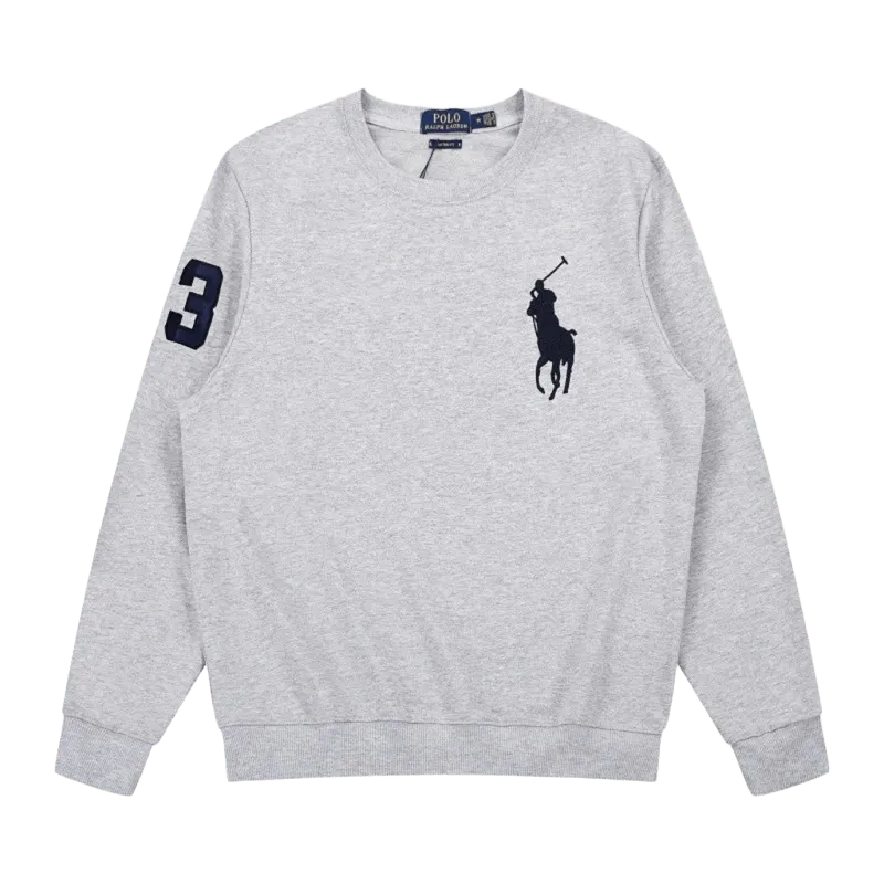 Ralph Lauren Vintage Polo Grey Cotton Unisex Hoodie