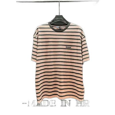 Prada Pink Striped T-Shirt: Unisex Cotton
