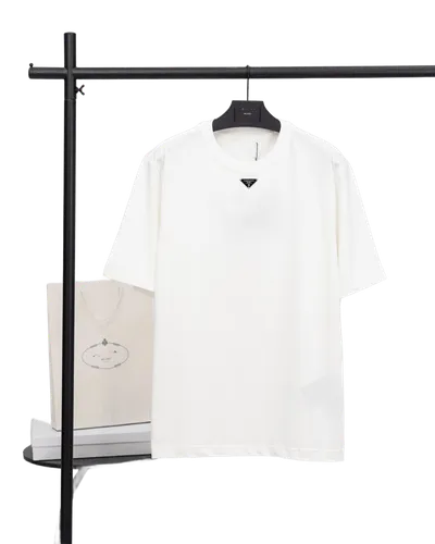 Prada White Unisex Cotton Logo T-Shirt