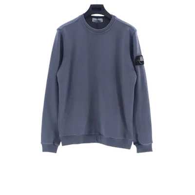 Stone Island Grey Crewneck Hoodie with Compass Patch